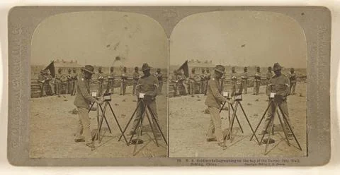 RECORD DATE NOT STATED U.S. Soldiers heliographing on the top of the Tarta... Stock Photos