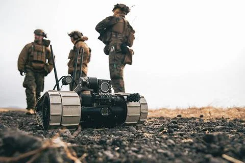 RECORD DATE NOT STATED U.S. Marine Corps Explosive Ordnance Disposal Techn... Stock Photos