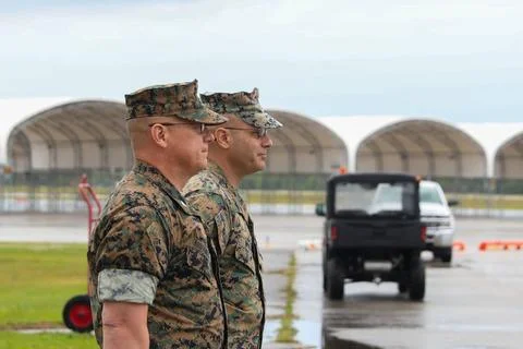 RECORD DATE NOT STATED U.S. Marine Corps Col. Karl Arborgast, commanding o... Stock Photos