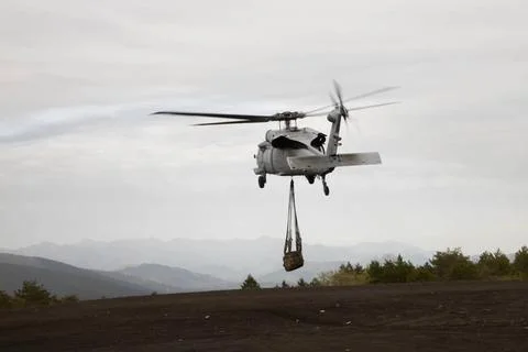 RECORD DATE NOT STATED A U.S. Navy Sikorsky SH-60 Seahawk conducts an aeri... Stock Photos