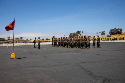 RECORD DATE NOT STATED U.S. Marine Corps recruits with Echo Company, 2nd R... Stock Photos
