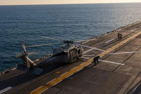 RECORD DATE NOT STATED A U.S. Navy MH-60S Seahawk assigned to Helicopter S... Stock Photos