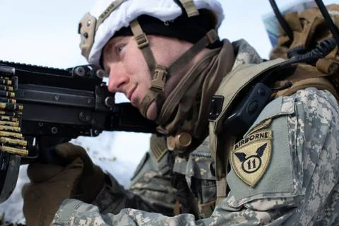 RECORD DATE NOT STATED  U.S. Army Staff Sgt. Caleb Davis, a paratrooper as... Foto stock