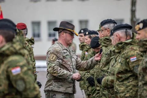 RECORD DATE NOT STATED  U.S. Army Sgt. 1st Class Michael Adams, acting fir... Stockfoto's