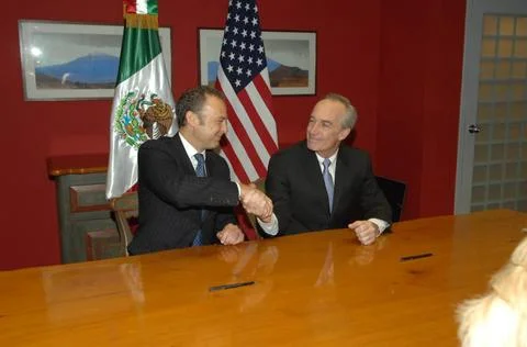 RECORD DATE NOT STATED  U.S.-Mexico Memorandum of Understanding signing ev... Stock Photos