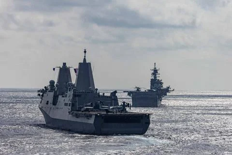 RECORD DATE NOT STATED  U.S. Navy San Antonio-class amphibious transport d... Stock Photos