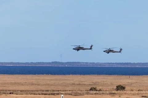 RECORD DATE NOT STATED  U.S. Army AH-64E Apache helicopters assigned to 82... Foto stock