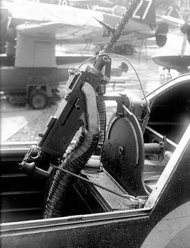 RECORD DATE NOT STATED  Variable machine gun, close-up, 1944 moving machin... Stock Photos