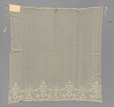 RECORD DATE NOT STATED  Veil or apron of lace plaque on mechanical tulle w... 写真素材