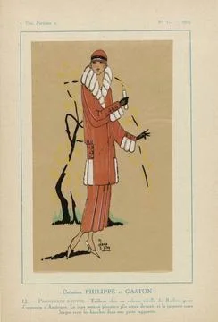 RECORD DATE NOT STATED  Very Parisian, 1923, no 11: 12.- Winter promenade.... Stock Photos