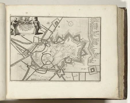RECORD DATE NOT STATED  Vesting map of Sint-Winoksbergen, 1693, 1693 print... Stockfoto's