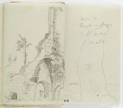 RECORD DATE NOT STATED  Victor Hugo (1802-1885). Ruins of the temple-stamp... Stock Photos