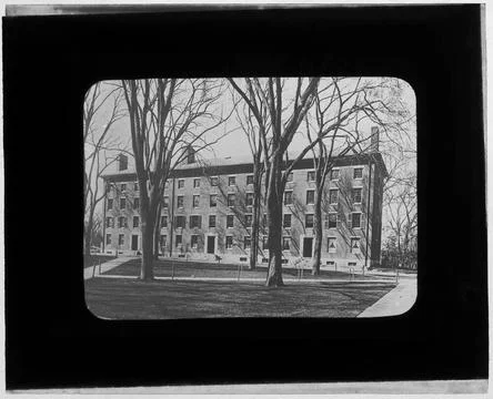 RECORD DATE NOT STATED View of building bordering a park , Buildings, Park... Fotos de archivo