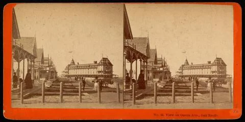 RECORD DATE NOT STATED View on Ocean Ave., Oak Bluffs , Hotels, Houses, Re... 스톡 사진