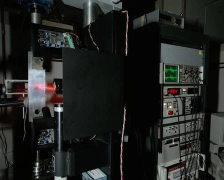 RECORD DATE NOT STATED A view of the linear array laser interferometer dis... Stock Photos