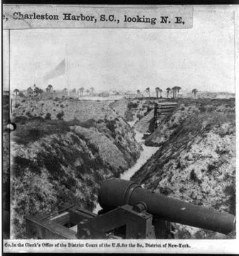 RECORD DATE NOT STATED View from the parapet of Fort Moultrie, Charleston ... 写真素材
