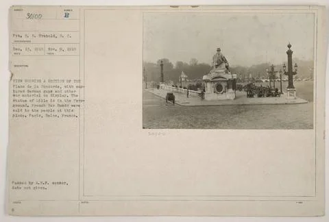 RECORD DATE NOT STATED  View of Place de la Concorde, Paris, France showin... 스톡 사진