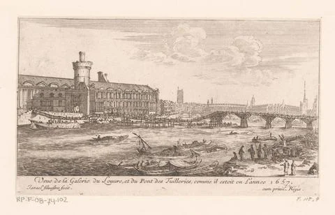 RECORD DATE NOT STATED  View of the Louvre and the Pont des Tilleries, Isr... Foto stock