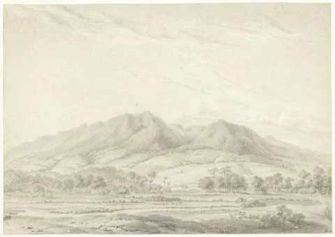 RECORD DATE NOT STATED  View of the Volcanoes Salak and Gede on West Java,... Stock Photos
