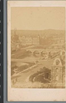 RECORD DATE NOT STATED  View of the Seine in Paris, Anonymous, 1873 Photog... Stock Photos