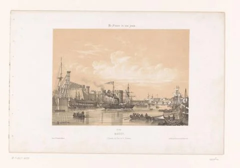 RECORD DATE NOT STATED  View of the harbor and the castle of Brest, Louis ... Foto stock