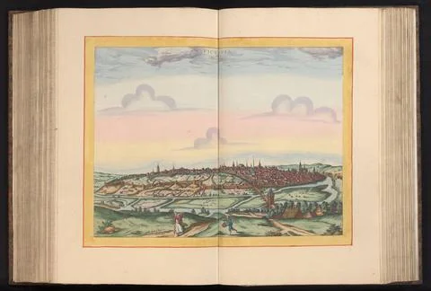 RECORD DATE NOT STATED  View of Poitiers in a nutshell perspective, Anonym... Stock Photos