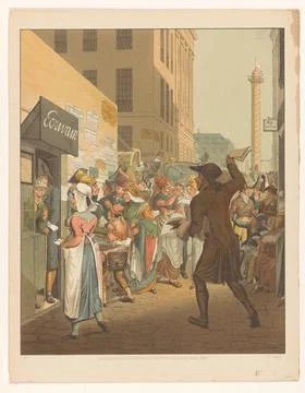 RECORD DATE NOT STATED  View of the rue de Castiglione in Paris, c. 1850 -... Stockfoto's