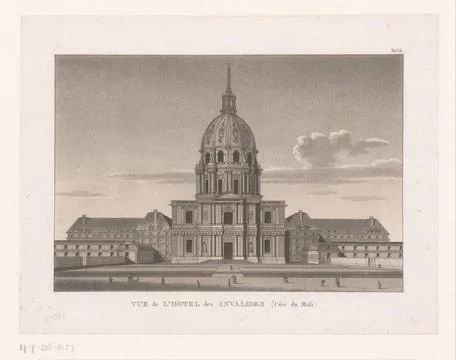 RECORD DATE NOT STATED  View of the HÃ tel des Invalides in Paris, Anonymo.. Stockfoto's