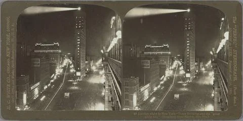 RECORD DATE NOT STATED  View of the New York Times building and Broadway d... Fotos de archivo