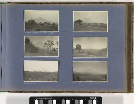 RECORD DATE NOT STATED  View of the Sindoro volcano on Java with sawas in ... Foto stock