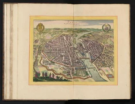RECORD DATE NOT STATED  View of Paris in a bird s -eye view, 1620, 1655 pr... Stock Photos