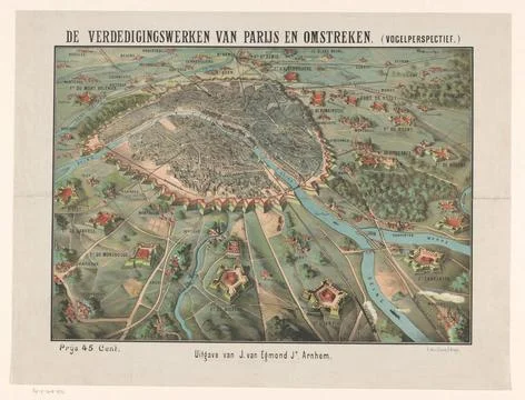 RECORD DATE NOT STATED  View of the fortifications of Paris and the surrou... Fotos Stock