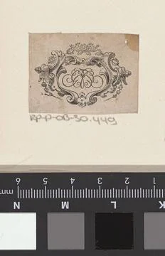 RECORD DATE NOT STATED  Vignette with a monogram in an ornamented frame, I... 스톡 사진