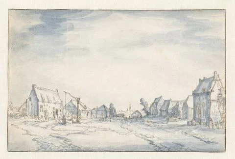RECORD DATE NOT STATED  Village view, Claes Jansz. Visscher (II) (Attribut... Stock Photos