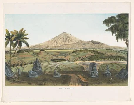 RECORD DATE NOT STATED  Volcano Sumbing in Java, Carl Wilhelm Mieling (Pos... Foto stock