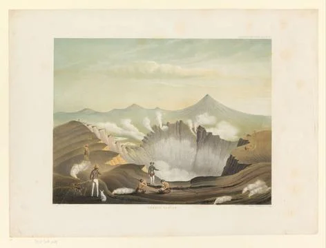 RECORD DATE NOT STATED  Volcano Guntur Guntur in West-Java, Carl Wilhelm M... Stock Photos