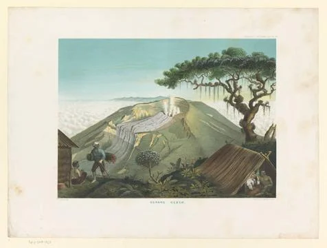 RECORD DATE NOT STATED  Volcano Gede in West-Java, Carl Wilhelm Mieling (P... Stock Photos