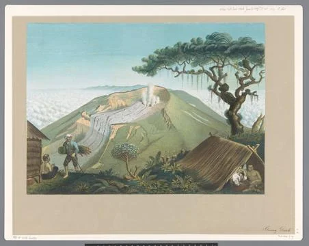RECORD DATE NOT STATED  Volcano Gede in West -Java, Carl Wilhelm Mieling (... Stock Photos