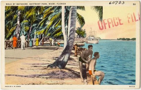 RECORD DATE NOT STATED Walk by bayshore, Bayfront Park, Miami, Florida , P... Fotos de archivo