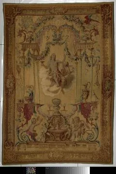 RECORD DATE NOT STATED  Wall carpet with Bacchus as personification of aut... 写真素材