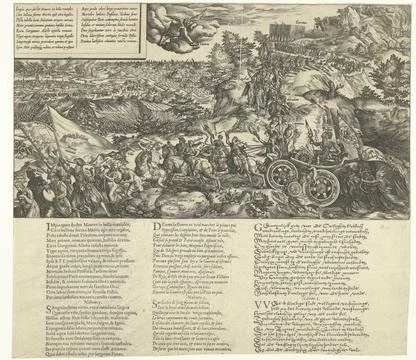 RECORD DATE NOT STATED  War triumphal wagon, 1578 print Allegory of the ca... Foto stock