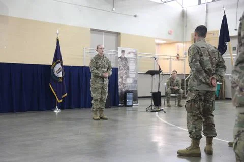 RECORD DATE NOT STATED Warrant Officer Katherine Strobel, takes command of... Stock Photos