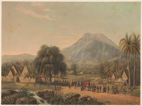 RECORD DATE NOT STATED  Wedding parade at the foot of Mount Salak on Java,... Fotos Stock