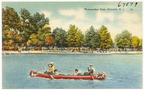 RECORD DATE NOT STATED Weequahic Park, Newark, N. J. , Parks, Lakes &amp; pond... Fotos de archivo