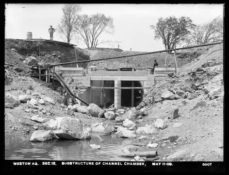 RECORD DATE NOT STATED Weston Aqueduct, Section 13, substructure of Channe... Stock Photos