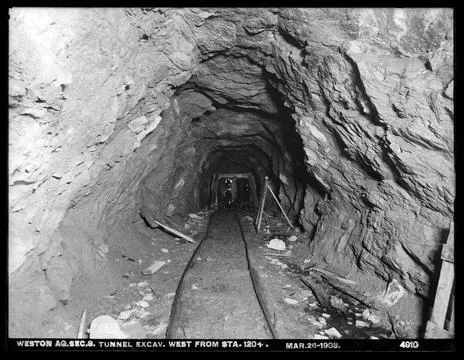 RECORD DATE NOT STATED Weston Aqueduct, Section 3, tunnel excavation, west... Foto stock