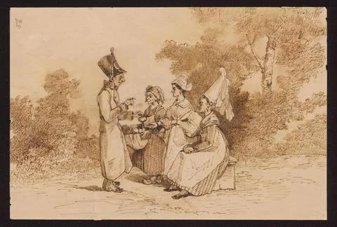 RECORD DATE NOT STATED  Åwiad and three women - S D Paris ; Grandville, J. 写真素材