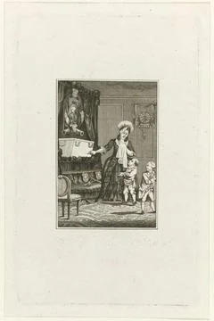 RECORD DATE NOT STATED  Widow Bentinck with her children at the corpse of ... Stock Photos