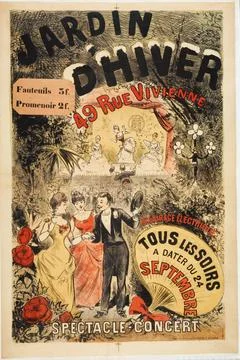 RECORD DATE NOT STATED  Winter garden, 49 rue Vivienne. Poster. Color lith... Stock Photos