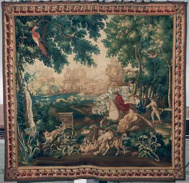 RECORD DATE NOT STATED  Wolf hunt. BÃ hagle, Philippe I (French, b.1641-d... Foto stock